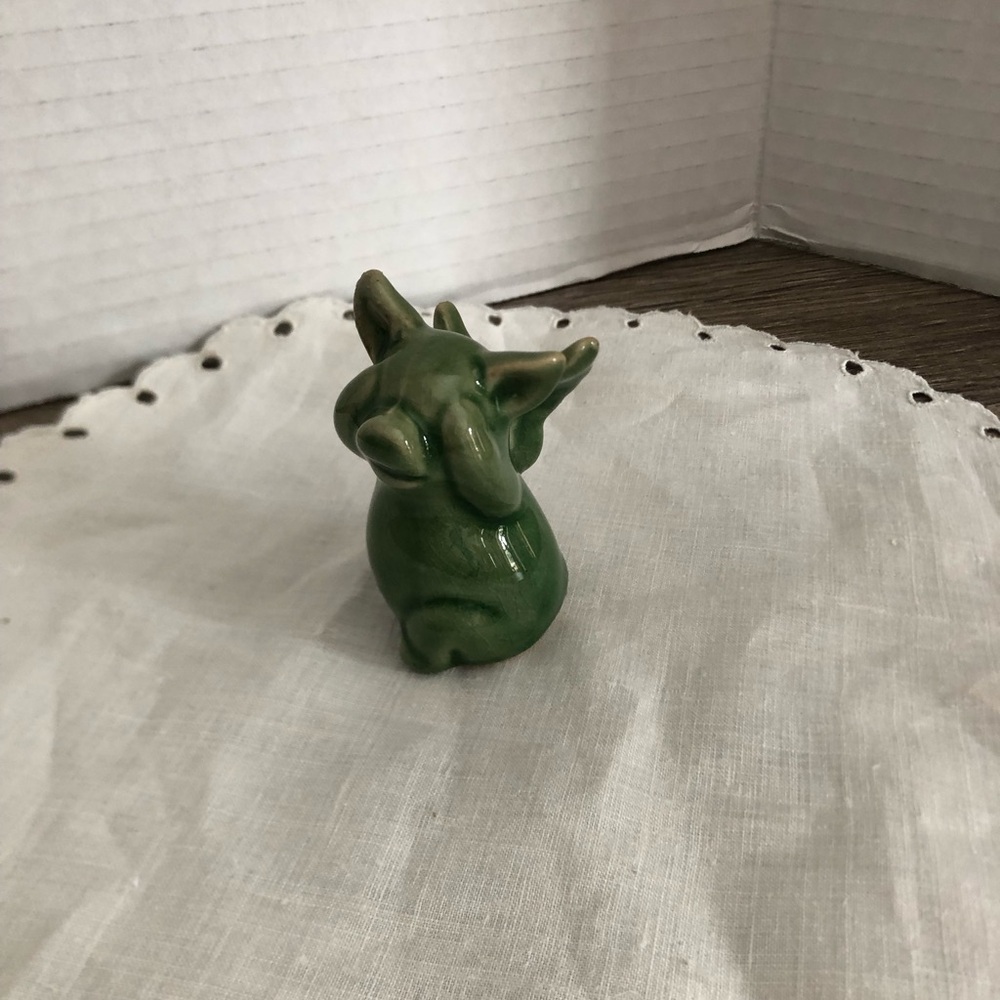 Green Ceramic Pig Figurine